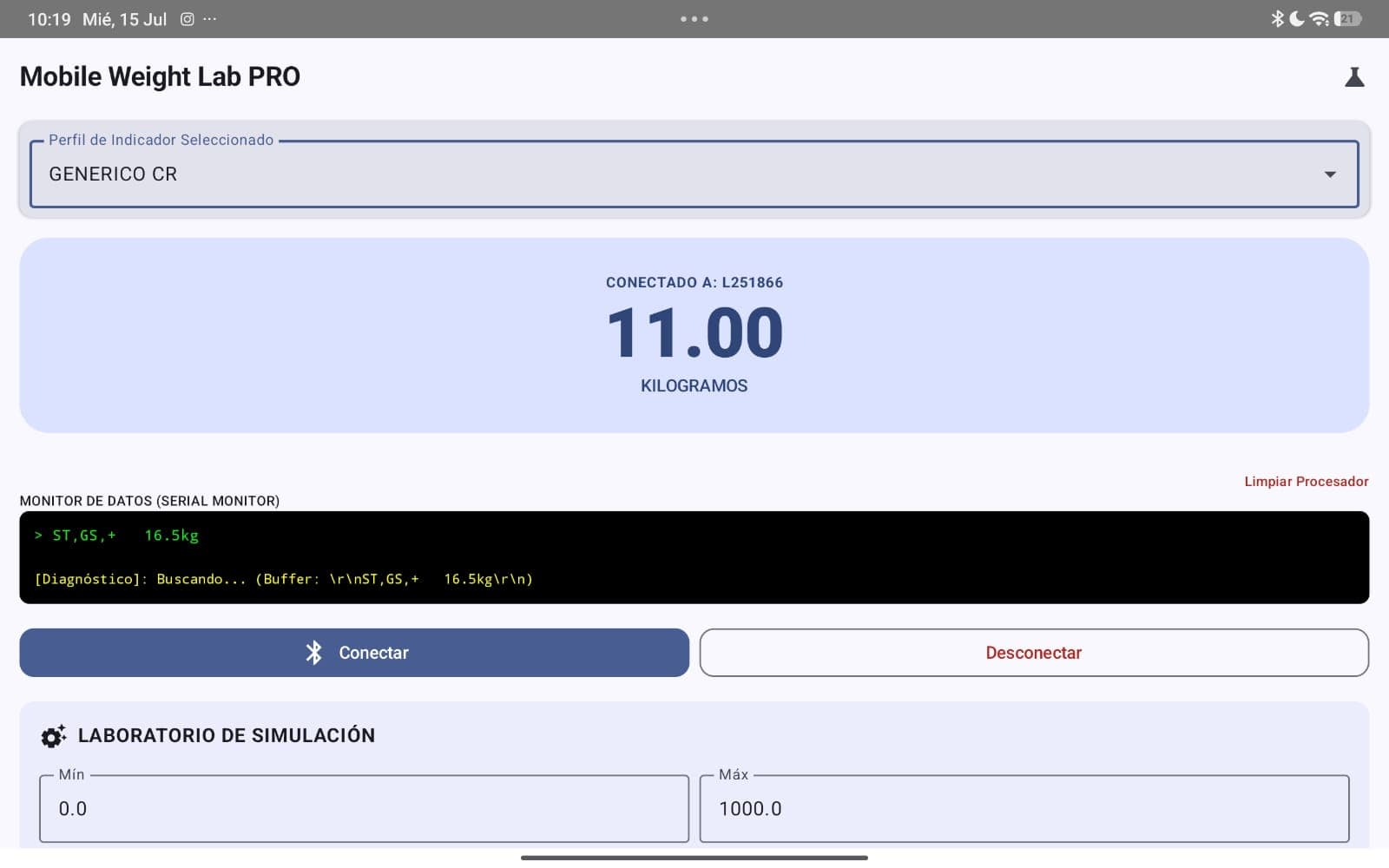 LECTOR DE PESO